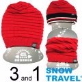 【SNOW TRAVEL】超保暖雙面圍脖三用帽/紅/AR-66/時尚多用