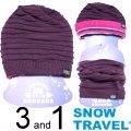 【SNOW TRAVEL】超保暖雙面圍脖三用帽/紫/AR-66/時尚多用