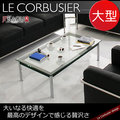 jp kagu 柯比意設計復刻工業風強化玻璃矮桌 茶几 lc 10 大 bk 3496