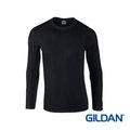 GILDAN美國棉 亞規棉柔中性素面圓筒長袖T恤-黑色