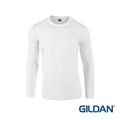 GILDAN美國棉 亞規棉柔中性素面圓筒長袖T恤-白色