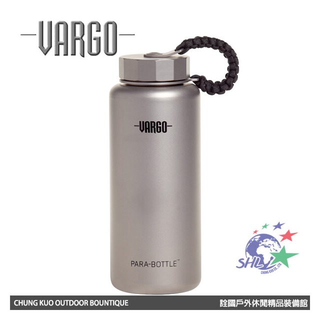【詮國】美國 Vargo - 鈦金屬可提式水瓶 / 水壺 1000cc / 含傘兵繩 - VARGO 452