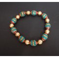 [唐古拉佛教文物]銅鑲綠松石手鍊˙手珠