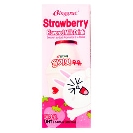 【易購樂】韓國Binggrae 草莓牛奶200ml