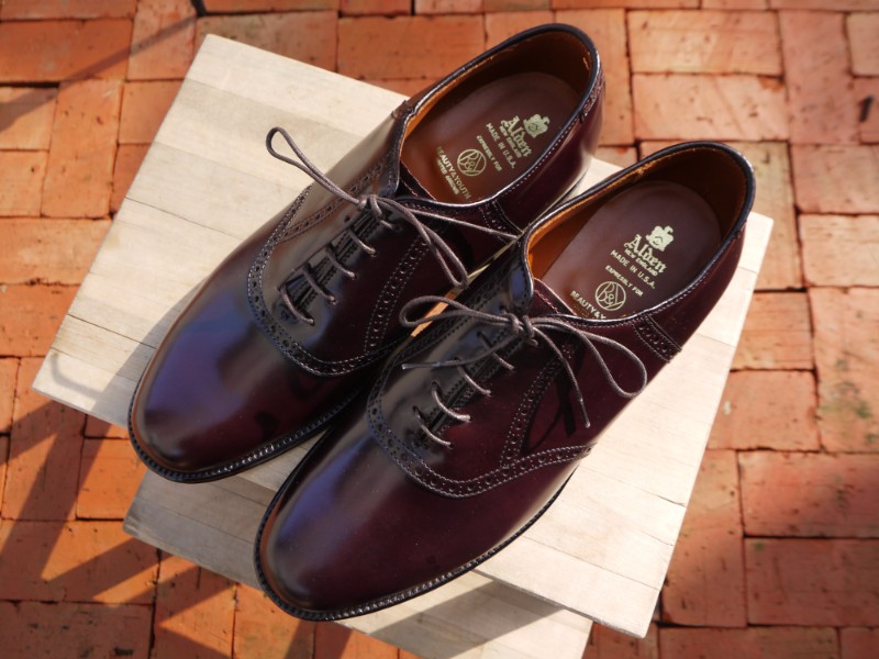 AUTHENTIC UNION MADE ] Alden #994 Traditional Saddle Oxford 酒紅色