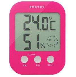 【1768購物網】日本DRETEC (多利可)電子溫溼度計 O-230PK (027327)徠福辦公用品事務用品測量實驗器材