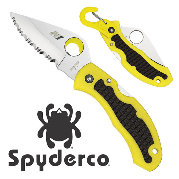 詮國 Spyderco 蜘蛛 Sanp It 黃柄潛水折刀 極度抗鏽h 1鋼 C26pyl 平刃 C26sy Pchome 商店街