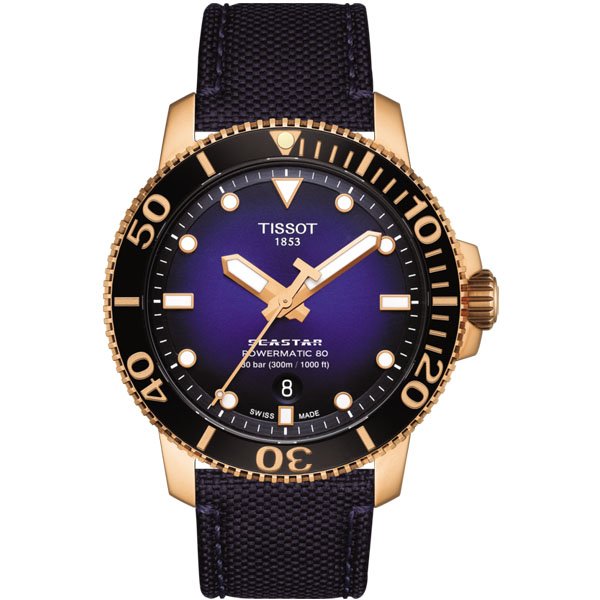 TISSOT 天梭 Seastar 海洋之星藍天使機械運動腕錶-藍-43mm-T1204073704100