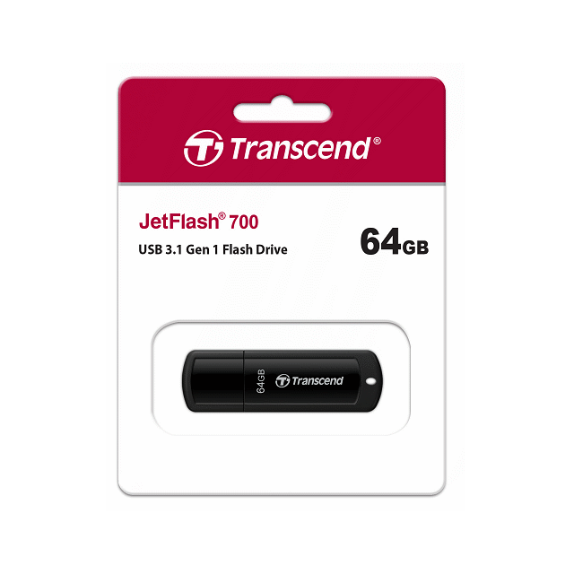 創見64GB JetFlash 700行動碟,高速介面(黑) 隨身碟 TS64GJF700