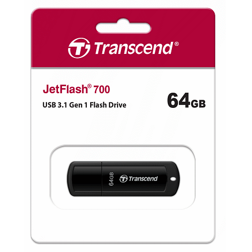 創見64GB JetFlash 700行動碟,高速介面(黑) 隨身碟 TS64GJF700
