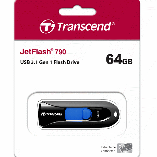 創見64G USB 3.1 高速介面伸縮碟 隨身碟 TS64GJF790K