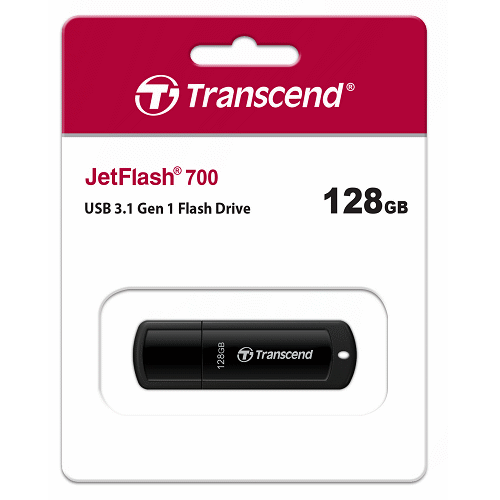 創見128GB JetFlash 700行動碟,高速介面(黑) 隨身碟 TS128GJF700