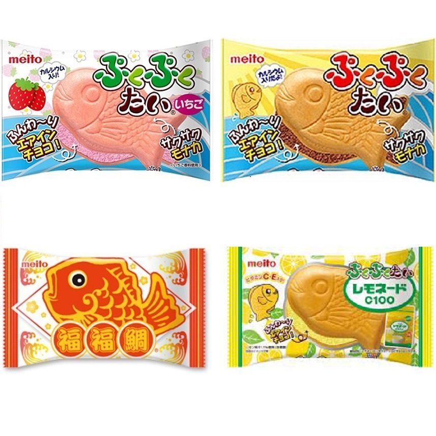 +東瀛go+ MEITO 名糖 福福鯛 鯛魚燒餅乾 檸檬/檸檬紅茶/可可風味/草莓/乳酸菌 可可風味餅乾 日本必買