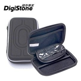 DigiStone 硬碟收納包 3C多功能防震硬殼收納包/硬碟收納包(適2.5吋硬碟/行動電源/相機/記憶卡/3C產品)-黑色x1PCS