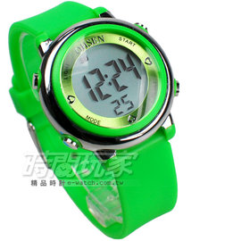 OHSEN 多色搭配 多功能計時碼錶 電子錶 女錶 兒童手錶 防水手錶 夜光 男童 女童 O1605綠