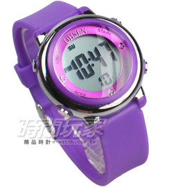 OHSEN 多色搭配 多功能計時碼錶 電子錶 女錶 兒童手錶 防水手錶 夜光 男童 女童 O1605紫