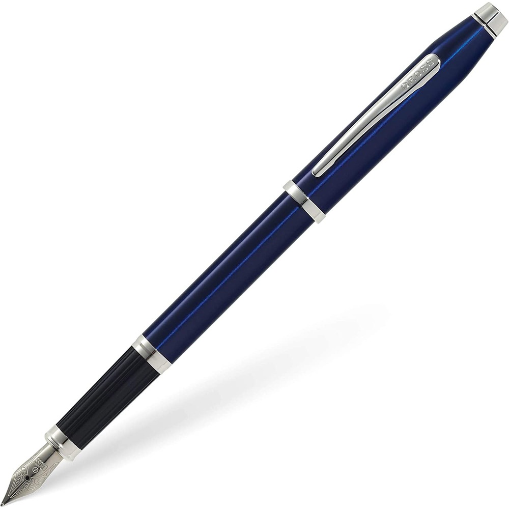CROSS新世紀II藍琺瑯白夾鋼筆