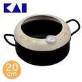 《Midohouse》日本 貝印KAI 天婦羅油炸鍋/鐵鍋 (附油溫計) (20cm) DZ-5847