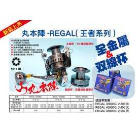 ◎百有釣具◎泉宏公司丸本陣REGAL(王者系列) 5000BG 捲線器10+1 BB