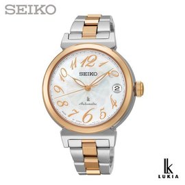 SEIKO《LUKIA 系列♥ 廣告款》33mm時光禮物(白貝x雙色金)機械錶 SRP872J1/SK006