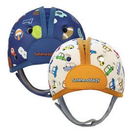 英國 SafeheadBABY 幼兒學步防撞安全帽/防撞帽/護頭帽(運動明星|噗噗汽車)