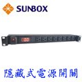 SUNBOX 8埠機架型電源排插 (20A LED電錶含開關)