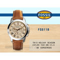 CASIO 時計屋 FOSSIL手錶 FS5118 男錶 石英錶 皮革錶帶 防水 強化玻璃鏡面 全新 保固 附發票
