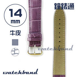 【鐘錶通】C1.70AA《霧面系列》鱷魚格紋-14mm 霧面紫├手錶錶帶/皮帶/牛皮錶帶┤