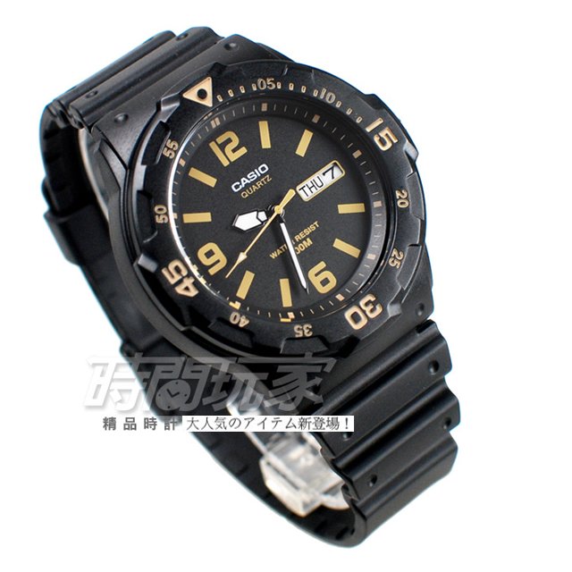 CASIO卡西歐 MRW-200H-1B3 休閒運動錶 橡膠錶帶 日期顯示窗 黑色 防水錶 男錶 MRW-200H-1B3VDF
