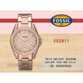 CASIO 時計屋 FOSSIL手錶 ES2811 女錶 石英錶 玫瑰金不鏽鋼錶帶 防水100米 防刮礦物 全新 保固 開發票