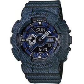 むBABY-G。錶め 丹寧時尚配色腕錶/深藍(BA-110DC-2A1)