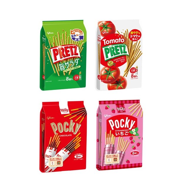 +東瀛go+(日本製) 固力果 Pocky 可可風味棒/草莓棒/Pretz鹽味沙拉/番茄蔬果餅乾棒 可可棒 日本必買