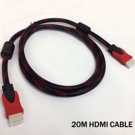 HDMI 轉 HDMI 公對公 雙色紡織網雙環 HDMI 1.4 線 20米 20M