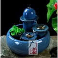 [銀聯網]簡約陶瓷魚缸噴泉流水盆