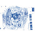 台灣北投伴手禮紀念品~北投手繪景點系列明信片之藍熊泡湯每張特價30元