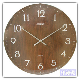 【ORIENT東方時計】WG-914A時尚凸面掛鐘/藝術鐘(木紋)-小型