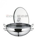 【易油網】 wmf wok macao 雙耳不鏽鋼鍋 含玻蓋、蒸籠、瀝油架 四件組 36 cm