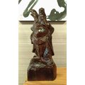 【啟秀齋】蕭一 1998年木雕創作 武聖關公 關羽 高約46公分