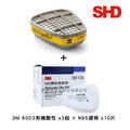 3M 6003有 機酸性濾毒罐(3組)+3M N95濾棉(10片)