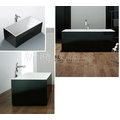 新時代衛浴 110 cm 130 cm 方型獨立浴缸 黑色外缸 薄邊 一體成形無接縫 xyk 708