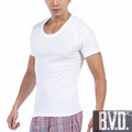 【BVD 】5件組時尚舒適型男純棉U領羅紋短袖內衣