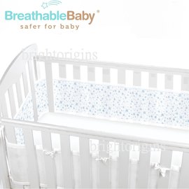 英國 BreathableBaby 透氣嬰兒床圍 全包型 (18434滿天星藍)