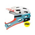 〝ZERO BIKE〞美國 BELL Super 2R 專業 自行車/登山車/特技車/越野 安全帽 消光白/冰川藍 -- Matte White/Glacier Blue Sonic