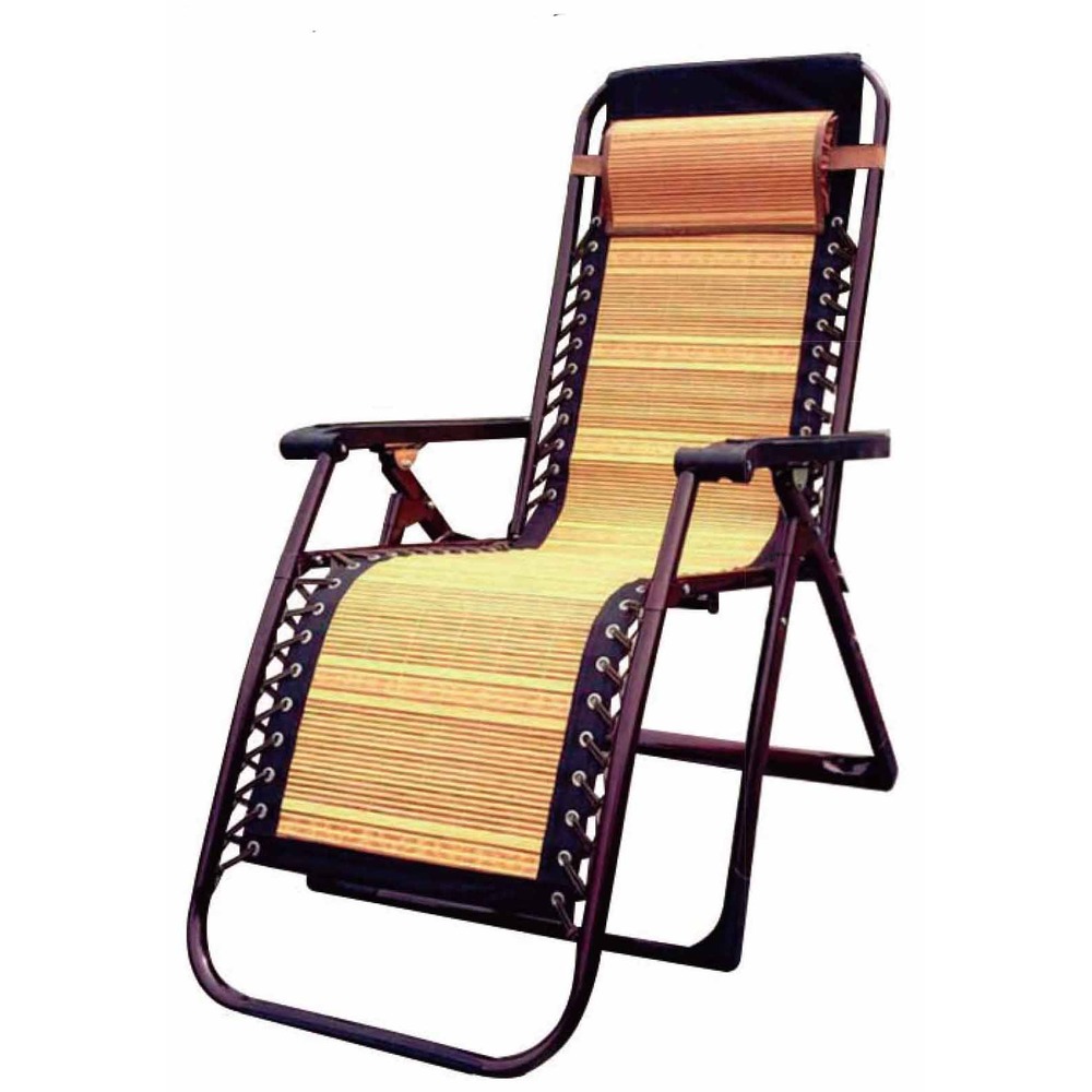 【南洋風休閒傢俱】躺椅系列 -竹蓆無段式折疊躺椅 休閒躺椅 摺疊躺椅 老人藤椅(155-5)