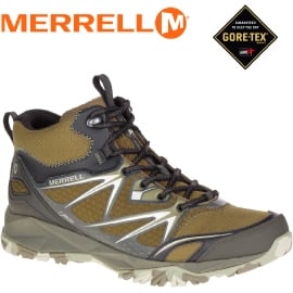 【MERRELL 美國 男款 高筒 CAPRA BOLT MID GORE-TEX 登山鞋 〈深橄欖綠〉】休閒鞋/登山鞋/運動鞋/ML37411