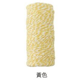 【1768購物網】雙色棉繩(大)(棉線)-黃色 (6-01511) 線寬1.5mm 每捲長度 100公尺(大捲)兩包特價
