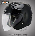 YC騎士生活_M2R FR-1 素色款 黑色 內藏墨片 3D立體高透氣內襯 JET TYPE 3/4安全帽 FR1 送帽袋