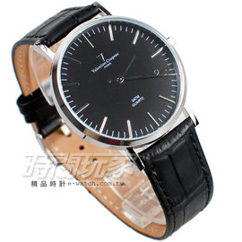 valentino coupeau 范倫鐵諾 簡約城市風格 皮革錶帶 防水手錶 男錶 黑色 V61576黑大