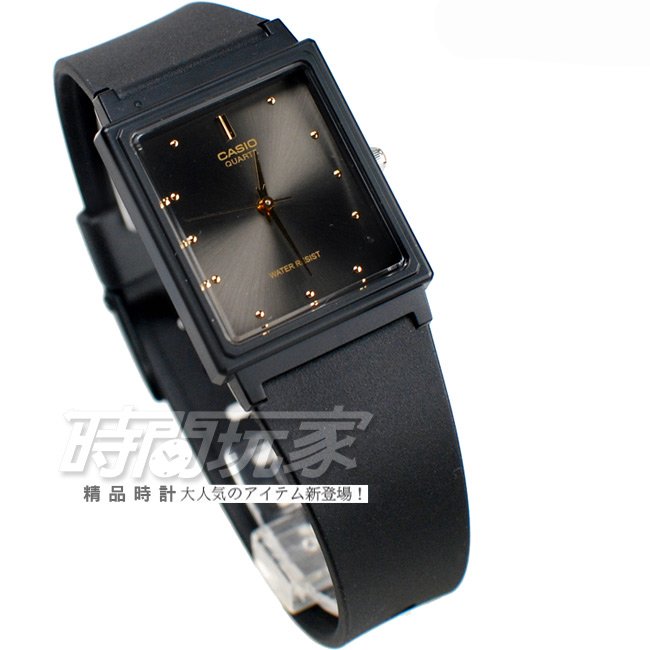 CASIO卡西歐 MQ-38-1A 撞色簡約方錶 橡膠錶帶 黑x深灰色 MQ-38-1ADF 防水手錶 指針錶 兒童 女錶