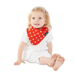 【紐西蘭Mum 2 Mum】雙面時尚造型口水巾圍兜-點點/紅